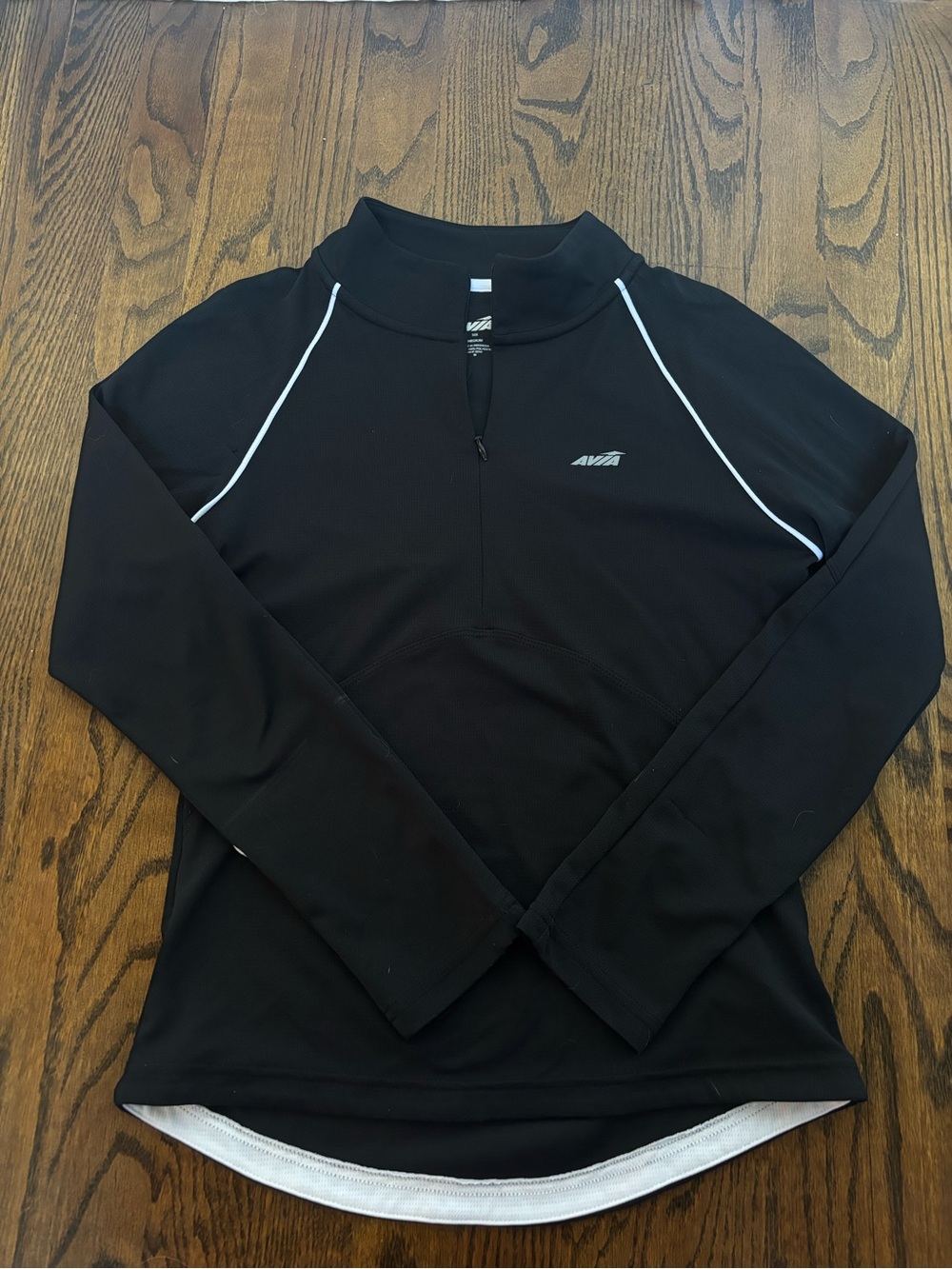Avia Black Quarter Zip Athletic Top with White Trim